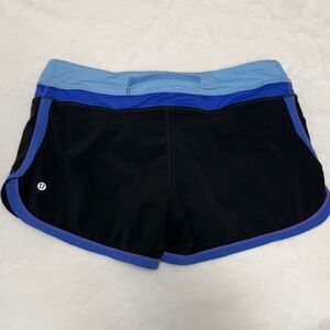 Lululemon Athletica Black and Blue Shorts